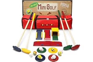 moji workshop Wooden Kids Golf Set - Quality Crazy Golf and Mini Golf Set - Wooden Toys for Indoor-, Outdoor- and Garden Games