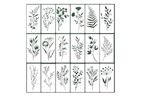 CZAKOMIX 18 Stück Wildgras Malerei Schablonen, Wiederverwendbare Zeichenschablonen Für Wand Malen, Wand Malen Schablonen, Diy Bastelprojekte, Textilgestaltung, Scrapbooking, Holz Deko