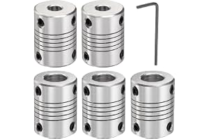 QUARKZMAN 5 st Aluminiumlegering Axelkoppling 6 mm till 10 mm Flexibel Koppling Motorkontakt Stegmotorkoppling för CNC-maskin