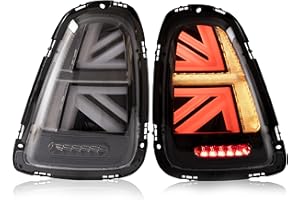 VLAND Tail Lights Compatible with Mini Cooper R56 R57 R58 R59 2007-2013, Rear Lights with Welcome Light and Sequential Turn Signal, Black