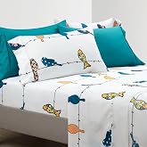 Lush Decor Rowley Birds Yumuşak &Ccedil;arşaf 6 Par&ccedil;a Set, Tam, &Ccedil;oklu