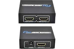 Incutex commutateur répartiteur Splitter HDMI 1x2, Bloc d'alimentation Inclus