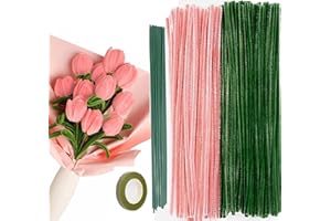 XKUIHF 200pcs Fil Chenille, DIY Cure Pipe, Pipe Cleaner Flower Set, Pipe Cleaner Craft Accessoires DIY Twist Bar Bouquet Tulipes Fait Maison matériel Emballage