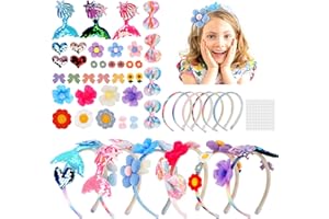ELICNA 43pcs DIY Diadema Set para Niñas,Diadema Niña Kit Manualidades para Niñas Accesorios Pelo Regalo Niñas Regalo Niña 4 5 6 7 8 9 Años Juego Niña 4 5 6 7 8 9 Años Manualidades Niña Juguetes Niña