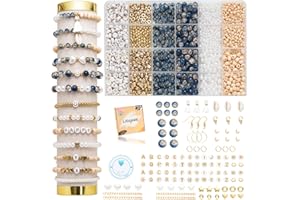 Leuyuee Glasperlen zum für armbänder Edelstein Perlen Perlen Set Zum Auffädeln Kit Perlenset Beads für DIY armbänder selber machen Schmuck Halskette Ohrringe Kette für Erwachsene(Zweifarbiges Blau)