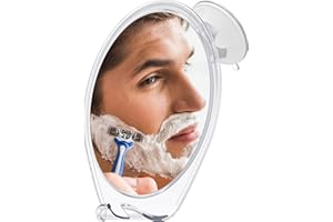 HONEYBULL Espejo de Afeitar Antivaho para Ducha con Ventosa Fuerte y Soporte para Navaja – Espejo de Baño para Afeitado y Cuidado Facial, Resistente al Vapor, Ideal para Hombre y Mujer, Blanco