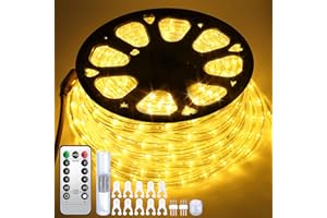 Forever Speed Tubo luminoso a LED 50m per Esterni 6 modalità Luminosità Dimmerabile Timer Telecomando Bianco Caldo, 1800 LEDs Tubo luminoso a LED impermeabile IP65 per Natale, Giardini