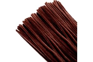 TOAOB THE ONE AND ONLY BABY TOAOB 100 Piezas de Línea Chenilla Limpiapipas Marrón de 30 cm de Largo y 6 mm de Ancho para Manualidades y Decoración Creación de Bricolaje