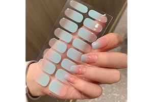 MRCUVARYAS Folie na paznokcie samoprzylepne, turkusowe, nude gradient, 16 sztuk, naklejki na paznokcie "zrób to sam", naklejki na paznokcie dla kobiet i dziewcząt, elegancki design paznokci, dekoracja manicure