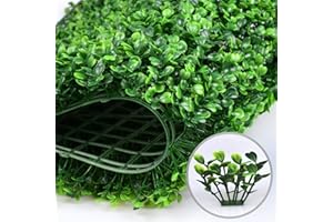 tonchean 12PCS Artificial Plant Wall Panels Artificial Boxwood Hedge Panel Garden Hedge Screening Screen Fake Grass Privacy Mat for Outdoor Garden Fence Backyard Greenery Walls 60x40cm