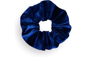 ‎LEIRINIK Leirinik Velvet Scrunchie navy blau 1er Pack - 14 cm - hochwertiger Haargummi aus 100% Polyester - Samt Optik für Damen & Mädchen - alle Haartypen - haarschonend