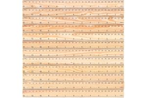 Dropfree 12 righelli in legno da 30 cm, righello per la scuola in legno, righello di misurazione, 2 scale (12 e 30 cm)