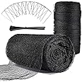 Feizeisun Pond Netting, 4.5m x 6m Pond Net Cover Heavy Duty Pond Netting to Keep Heron Birds Cats Away from Koi Fish, Black Woven Fine Mesh Fish Pond Netting for Leaves With Pegs