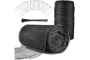 Feizeisun Pond Netting, 4.5m x 4.5m Heavy Duty Pond Netting to Keep Heron Away Black Woven Fine Mesh Pond Net Cover for Leaves - Protect Koi Fish from Heron Birds Cats Predators - With Pegs