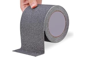 OQingluan Anti Slip Tape Outdoor Waterproof, 10cm*18m / 4in*59ft, Anti-Slip Safety Tape, Non Slip Adhesive Stair Treads, Strong Traction Grip Tape, for Indoor and Outdoor Use, Grey
