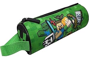 Theonoi Minecraft piórnik szkolny dla dzieci, Zielony, Piórnik