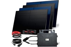 SUNNIVA 2000W Balkonkraftwerk BIFAZIAL FULLBLACK komplett Steckdose ASTRO-E 800W Wechselrichter, PV Solaranlage, 4x 500W Glas-Glas Solarmodule, inkl. 5m Kabel, Bluetooth WIFI, Komplettset