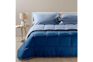 Caleffi - Trapunta Bicolor Tinta Unita Matrimoniale Avio