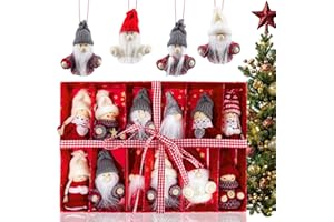 12 Piezas Gnomos Navideños de Feltro, ZoneYan Adornos Arbol Navidad Originales, Decoracion Navidad Hogar, Duendes Colgante para Decoracion árbol de Navidad, para Árbol de Navidad, Regalo Decorativo