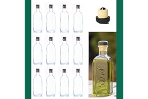 ESENCIA ANDALUSÍ "ESENCIA ANDALUSI" Botellas vacías de 500 ml Botella de Vino Botella de Licor Botella de Aceite Botella de vinagre de Cristal, 0,5 litros, Botella corcho (Caja 12 Und Tapón Corcho)