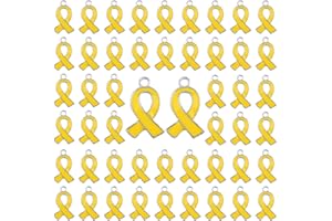 WANDIC Lot de 50 pendentifs en forme de ruban en alliage classique pour la sensibilisation pour la fabrication de bijoux