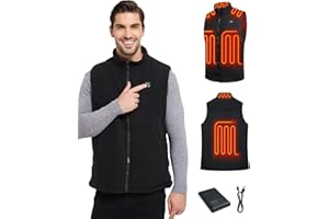 WUEAOA Gilet Riscaldato Uomo, Giubbotto Riscaldato Uomo,Smanicato riscaldato uomo, Gilet Riscaldante, con Batteria 10000mAh, Lavoro All’Aperto, Escursioni, Pesca, Inverno