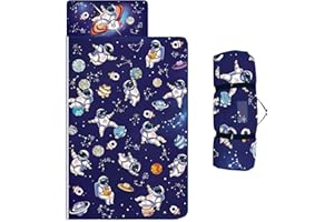 ALLDOMESS Kids Sleeping Bag,Nap Mat with Removable Pillow and Blanket,Warm Toddler Slumber Bag 150x60cm for Toddlers Boys Girls, Roll Up Kids Sleeping Mat for Bedroom Daycare Kindergarten