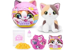PETS ALIVE -SMITTEN KITTENS- SERIES 2-INTERACTIVE PLUSH (Calic Cat)