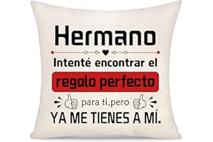 Yoskiasd Hermano Intenté Encontrar Hombre Chicos Funda de Cojín Regalo del Mayor Pequeño Hermanos Inspirador Graduación Decorativo Regalo de Cumpleaños Navidad (Hermano-a)