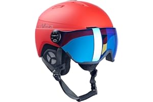 BLACK CREVICE Casco da sci Calgary I Casco da sci con visiera stile pilota in diversi colori I Casco da sci per Uomo & Donna I Casco da sci in policarbonato I Casco traspirante I Regolabile