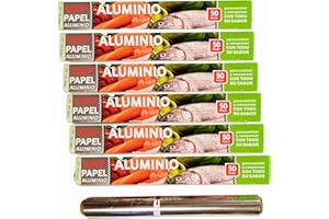 ESTHELAR SELECT Papel Aluminio de Cocina 300m x 29cm (6 Unidades de 50m) - Gran Maleabilidad, Sin Roturas, Rollo Profesional p/Dispensador. Apto para Uso en Peluquerías