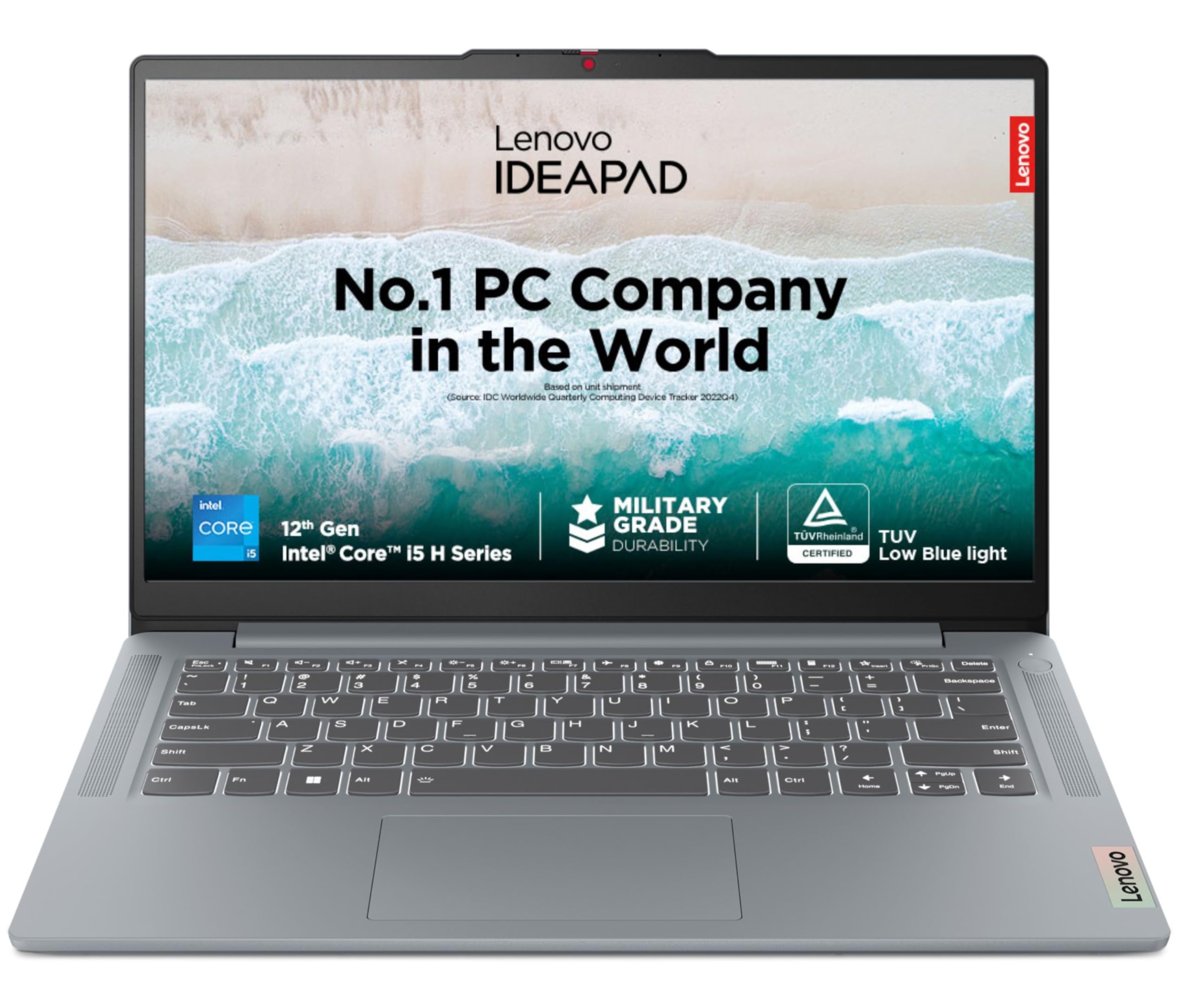Lenovo IdeaPad Slim 3, Intel Core i5-12450H, 12th Gen, 16GB RAM, 512GB SSD, FHD IPS, 14"/35.5cm, Windows 11, MS Office Home 2024, Grey, 1.37Kg, 83EQ0073IN, 1Yr ADP Free, Thin & Light Laptop