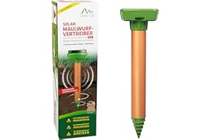 Gardigo 70046 Repelente Topos Ultrasonico y Vibraciones Solar, Ahuyentador Ultrasonidos para Topillos y Campañoles Ratas Toperas