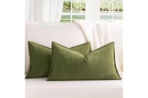 ZWJD Funda Cojin 30x50 Verde Oliva Juego de 2 Fundas Cojines de Chenilla Cojines Sofa Decorativas para con Diseño Elegante, Cojines Decorativos Suaves y Lujosos para decoración de sofá, Cama y hogar