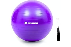 BILDER - Fitball Antiscivolo con Pompa di Gonfiaggio Inclusa, Palla Fitness Pilates Resistente e Antiscoppio per Riscaldamento, Esercizi, Ginnastica e Yoga - Attrezzi Palestra Casa e Ufficio, 65 cm