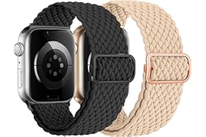 HalfYue Pleciony pasek kompatybilny z Apple Watch 38 mm, 40 mm, 41 mm, 42 mm, 44 mm, 45 mm, 49 mm, regulowany, elastyczny nylonowy pasek