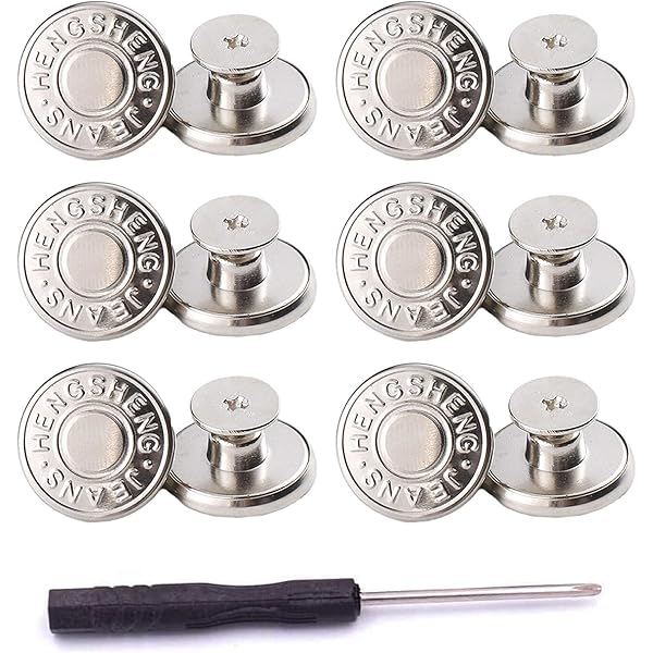 8 Sets Replacement Jean Buttons,No Sew Removable Metal Button For Je