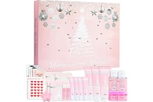 KreativeKraft Calendrier de l'Avent Beauté 2025, Coffret Maquillage, Soins Visage, Compte à Rebours de Noël, Idée Cadeau Femme, Maman, Soeur ou Amie (Multi)