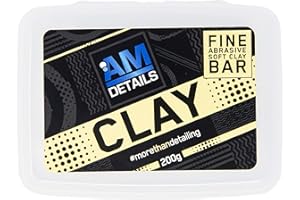 AM DETAILS AM Clay - Fine Abrasive Soft Clay Bar. 200 grams. JUST USE WATER with this CLAYBAR. No need for a quick detailer. Safer than Clay Mitt. Perfect for Car Detailing. Car Cleaning bar for smooth paint