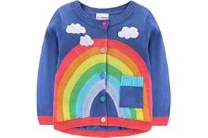 Mud Kingdom Little Girls Cardigan Sweaters Cute Rainbow and Clouds