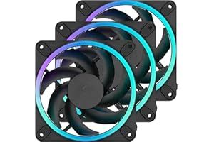 Fractal Design Momentum 12 RGB-Silent PC Case Fan-120 mm-ARGB Gen2-16 LEDs-Liquid Crystal Polymer LCP blades-FDB Fluid Dynamic Bearing-Cooling Performance-Powerful Airflow-Quiet Operation-Black-3 pack