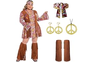 cuteDIY Übergröße Hippie Kostüm Damen Kleidung