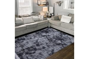 Leesentec Teppiche Schlafzimmer Hochflor Shaggy Langflor Modern Designer für Wohnzimmer Super Weich Teppich für Home Decor(Schwarz/Weiß, 120 x 160 cm)