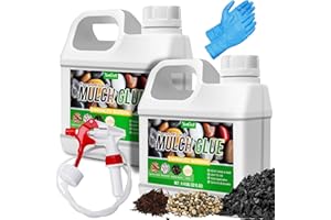 YUMCRAFT Kiesbinder - 2L Concentrate Mulch Adhesive Resin Gravel Glue with Applicator for Bonding Gravel, Stones, Bark - Ready to Use Gravel Glue Mulch Glue for Landscaping, Garden Paths, Borders