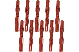 AERZETIX - C64986 - Juego de 10 tacos para ladrillos huecos/hormigón celular 10x100mm - en nylon - herramienta de fijación materiales huecos paneles trabajos construcción tornillo de madera taladrado