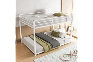 Azkoeesy Literas de Metal 140 x 200 cm, Cama Doble, Cama de Adulto, Cama de Invitados, con somier, Valla anticaídas, en Forma clásica (Blanco, 140 x 200 cm), WX00012