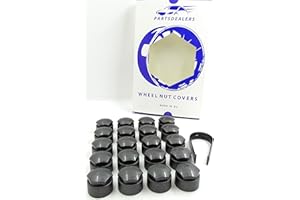 Partsdealers Radmutterabdeckungen für Audi A1 A3 A4 A5 A6 A7 A8 TT Q3 Q5 Q7 17 mm (Dunkelgrau (OEM-Farbe) in Geschenkbox)