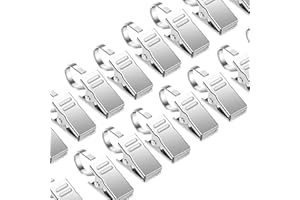 CZ Store Curtain Clip |50-Pack|✮✮LIFETIME GUARANTEED✮✮- Shower Rod Hook Ring, Rustproof Stainless Steel Hanging Clamp - Spring Clip, Toothed Grip, Smooth Surface - Mount Decorations, Pictures