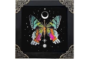 VINATIMES Real Sunset Butterfly Wooden Framed Insect Dried Shadow Box Taxidermy Astronomy Moon Star Universe Artwork Display Collection Hanging Wall Living Room Home Tabletop Office K14-29-AS5