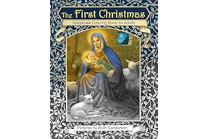 The First Christmas Grayscale Coloring Book for Adults